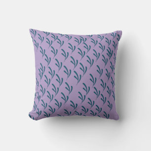 Green Leaf Repeat Lilac Cushion
