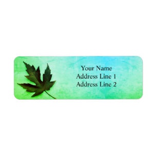 Green Leaf Return Address Label