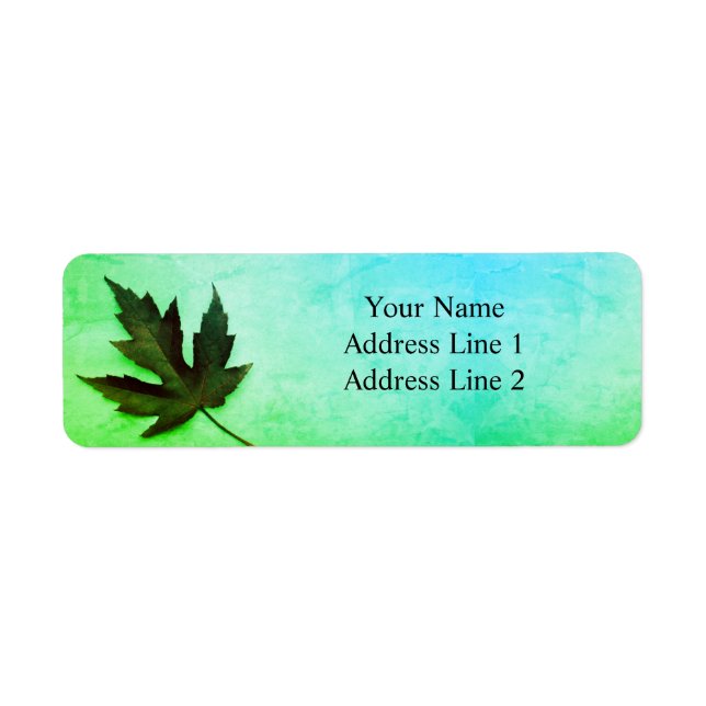 Green Leaf Return Address Label (Front)