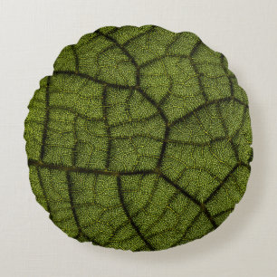 Green leaf round cushion