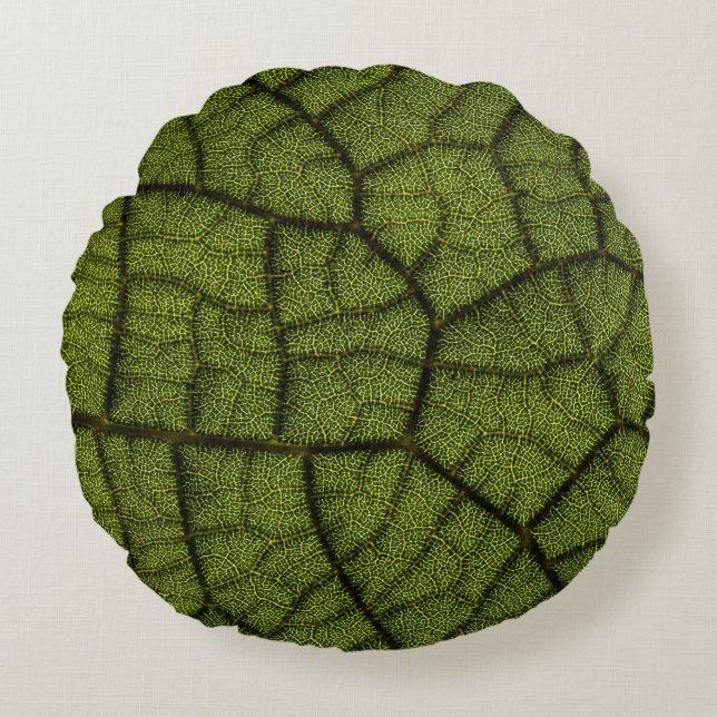 Green leaf round cushion (Front)