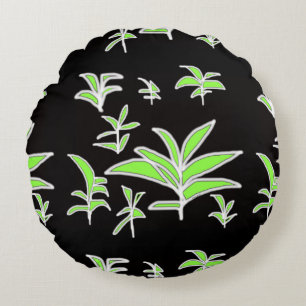 Green Leaf Round Cushion
