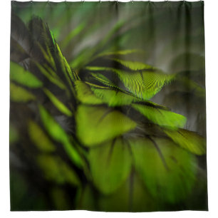 Green leaf shower curtain