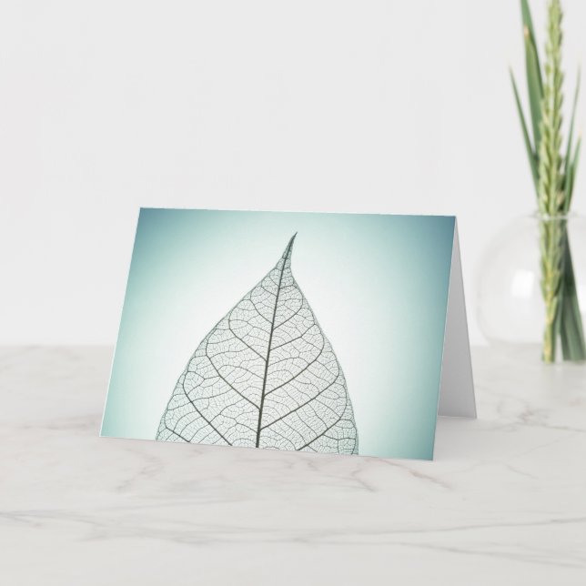 Green Leaf Skeleton Card (Front)
