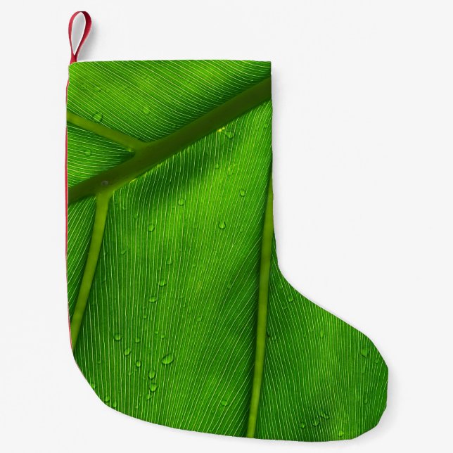 Green leaf small christmas stocking (Front)
