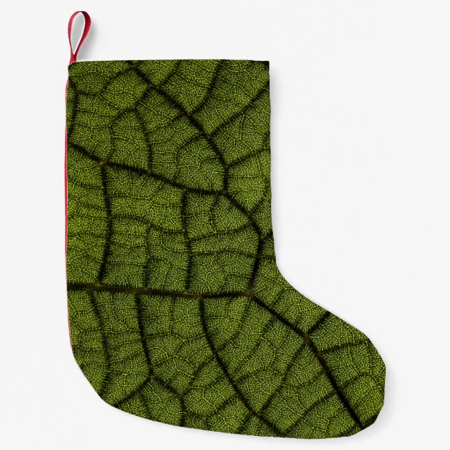 Green leaf small christmas stocking (Front)