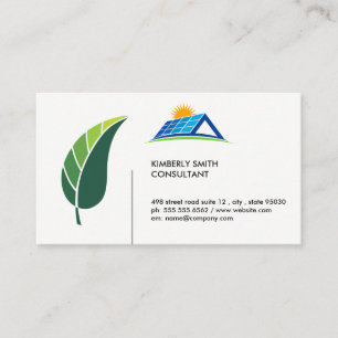 Green Leaf   Solar Panel Business Card