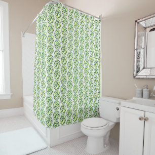 Green Leaf Sphere Pattern Shower Curtain