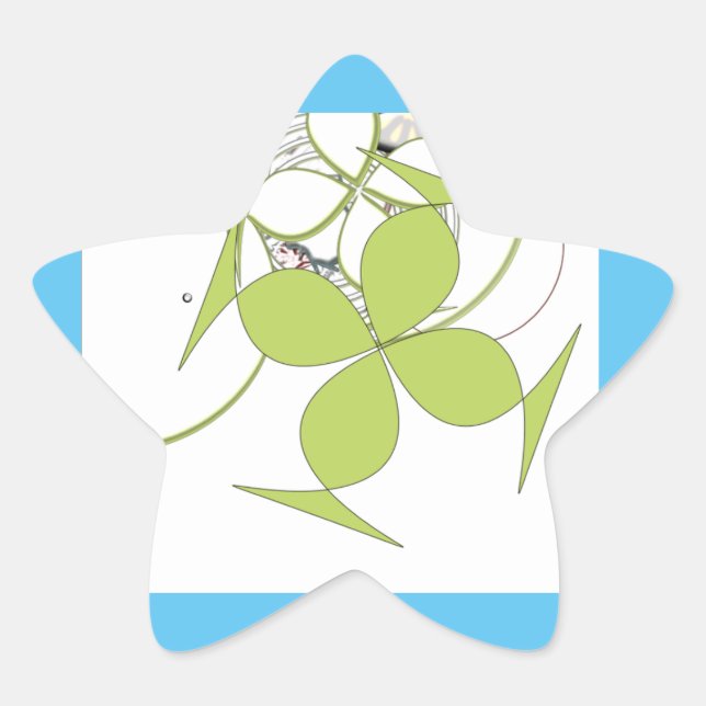 Green Leaf  Star Sticker (Front)
