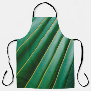 Green leaf texture plant stripes apron