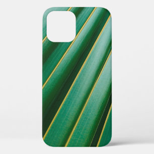 Green leaf texture plant stripes iPhone 12 case