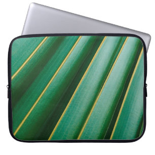 Green leaf texture plant stripes laptop sleeve
