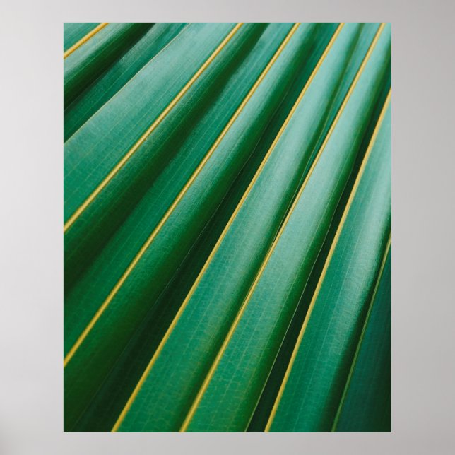 Green leaf texture plant stripes poster (Front)