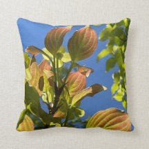 Green Leaf Throw Pillow