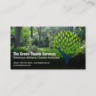 Green Leaf Tree Logo   Backyard Landscape Business Card
