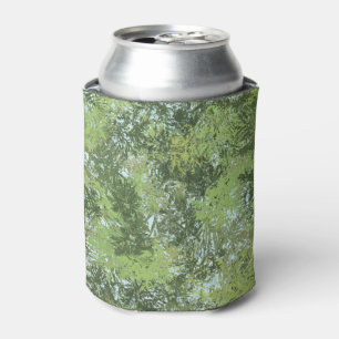 Green Leaf Trees With Blue Sky Peaking Through Art Can Cooler