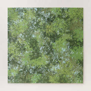 Green Leaf Trees With Blue Sky Peaking Through Art Jigsaw Puzzle