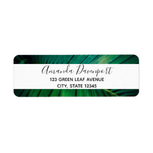 Green Leaf Tropical Forest Nature Photo Return Address Label