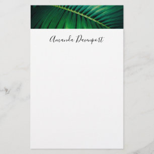 Green Leaf Tropical Forest Nature Photo Stationery