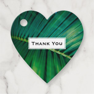 Green Leaf Tropical Forest Nature Photo Thank You Favour Tags