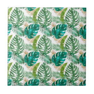 Green Leaf Variety Metallic Colours Summer Vibes Ceramic Tile