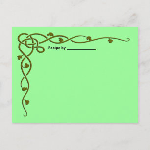 Green Leaf Vine Recipe Blank Card