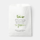 Green Leaf Wedding Favour Bags, Rustic Greenery