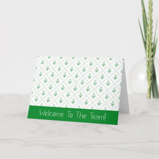 Green Leaf Welcome to the Team New Employee Card (Front)