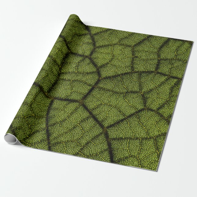 Green leaf wrapping paper (Unrolled)