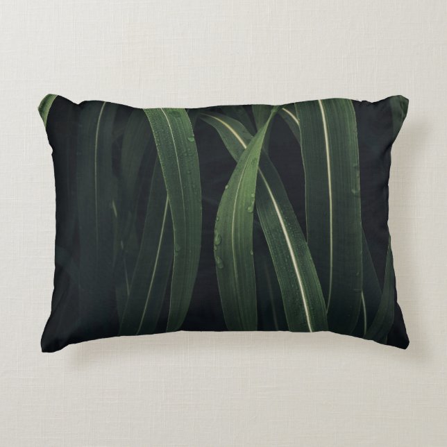 GREEN-LEAFED PLANT DECORATIVE CUSHION (Front)