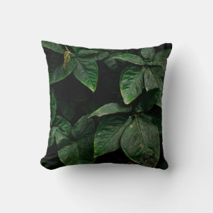 GREEN-LEAFED PLANT ON FOCUS PHOTOGRAPHY CUSHION