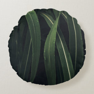 GREEN-LEAFED PLANT ROUND CUSHION