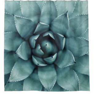 Green leafed plant shower curtain