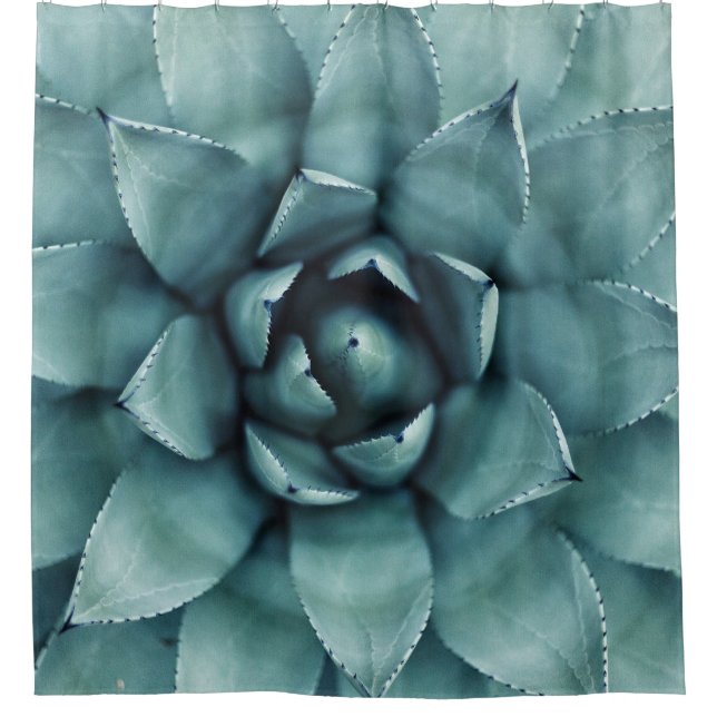 Green leafed plant shower curtain (Front)