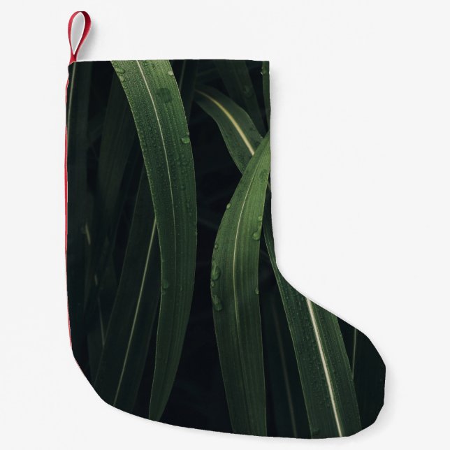 GREEN-LEAFED PLANT SMALL CHRISTMAS STOCKING (Front)