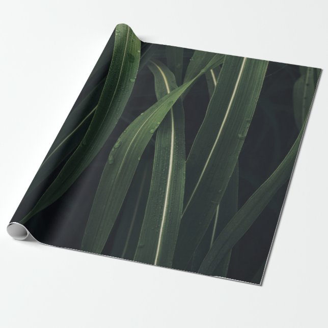 GREEN-LEAFED PLANT WRAPPING PAPER (Unrolled)