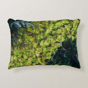 Green leafed plants decorative cushion