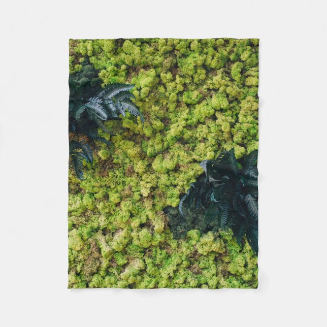 Green leafed plants fleece blanket (Front)