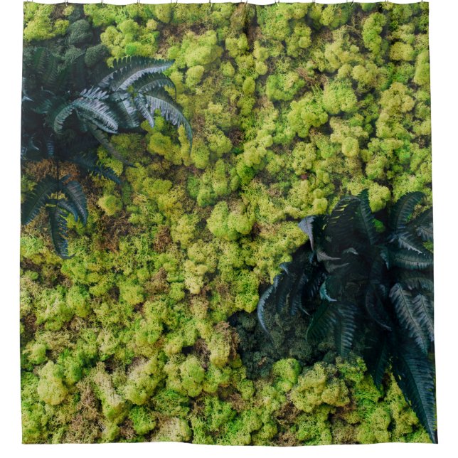 Green leafed plants shower curtain (Front)
