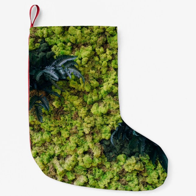 Green leafed plants small christmas stocking (Front)