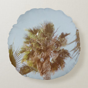 Green-leafed tree in the morning round cushion