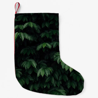 GREEN-LEAFED TREE SMALL CHRISTMAS STOCKING