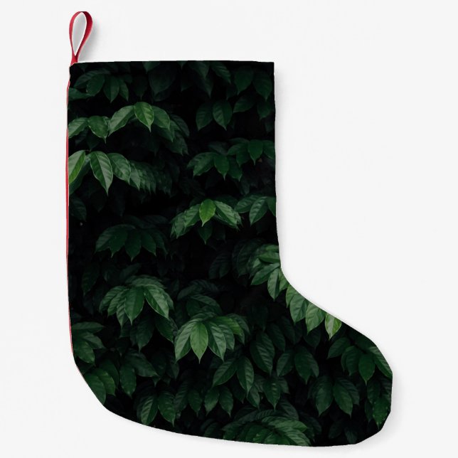 GREEN-LEAFED TREE SMALL CHRISTMAS STOCKING (Front)