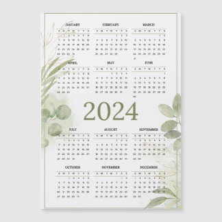 Green leaf's Calendar Magnetic Card