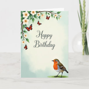 Green Leafy Birthday Card