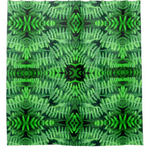 Green Leafy Ferns Abstract       Shower Curtain