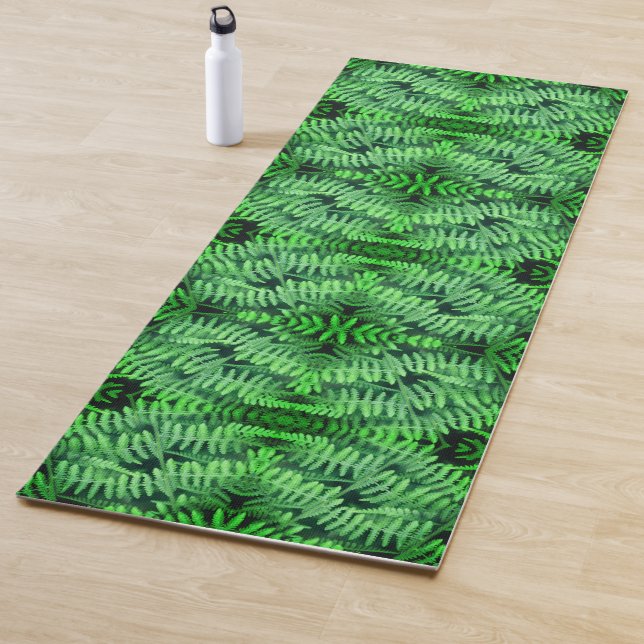 Green Leafy Ferns Abstract       Yoga Mat (In Situ)