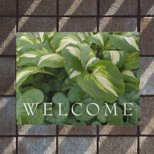Green Leafy Foliage Floral Welcome Doormat