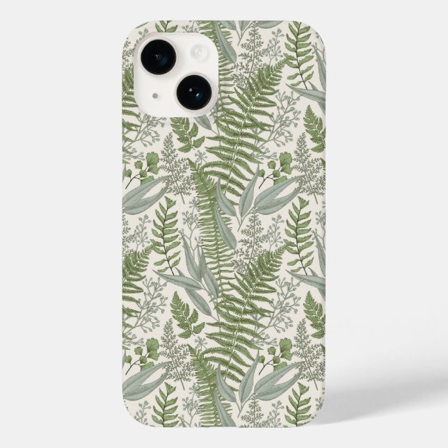 Green Leafy Garden Floral Pattern Case-Mate iPhone Case (Back)