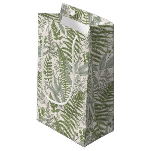 Green Leafy Garden Floral Pattern Small Gift Bag